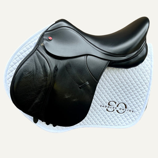 Thorowgood-T8-Anatomic-GP-MGA-black-leather-synthetic-hybrid-saddle-side-view