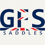 GFS Saddles logo with British flag design on a white background