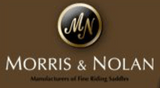 Logo of Morris & Nolan with a gold emblem on a brown background